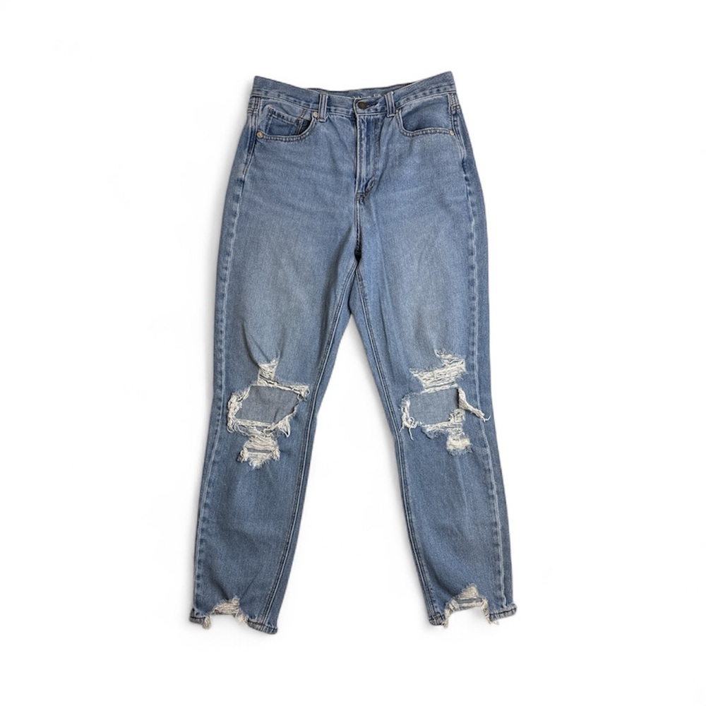 American Eagle Outfitters Light Blue Distressed Mom Jeans